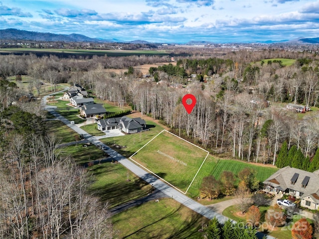 bird's eye view with a mountain view