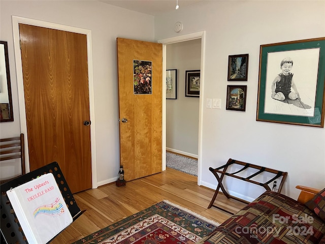 living area featuring light hardwood / wood-style floors