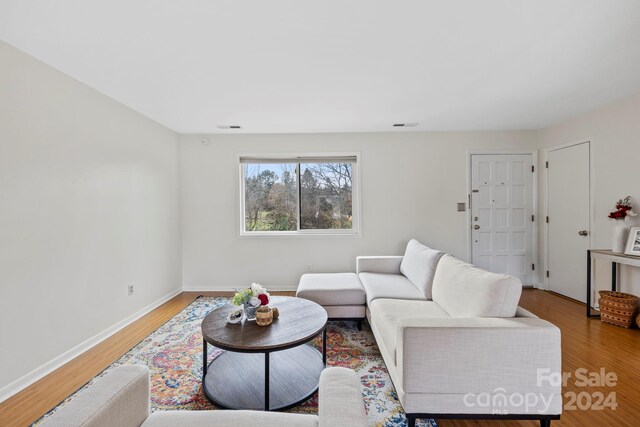 living room featuring hardwood / wood-style floors