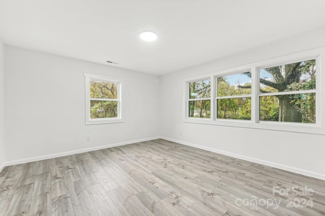 empty room featuring light hardwood / wood-style flooring