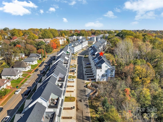 aerial view with a residential view