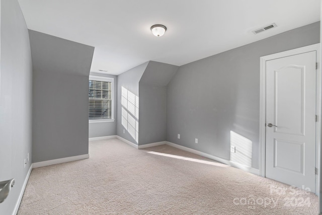 bonus room featuring light colored carpet