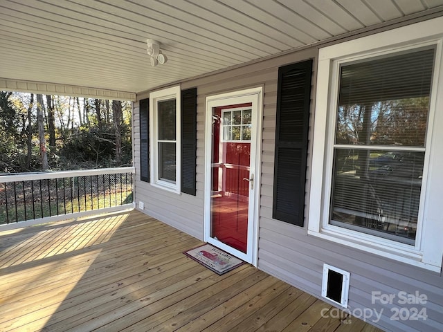 wooden deck with covered porch