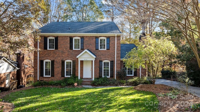 colonial house with a front yard