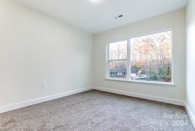 carpeted empty room featuring plenty of natural light