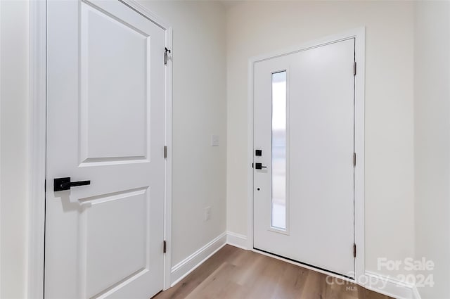 foyer featuring light wood-type flooring