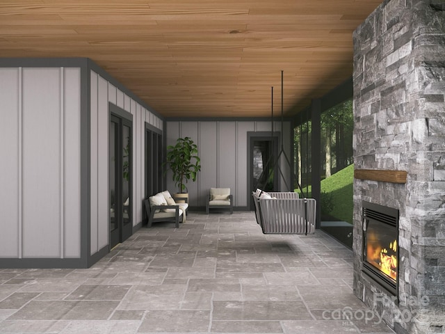 3 Bridgeway Dr Unit 38, Candler, NC 28715 - view of patio with an outdoor stone fireplace