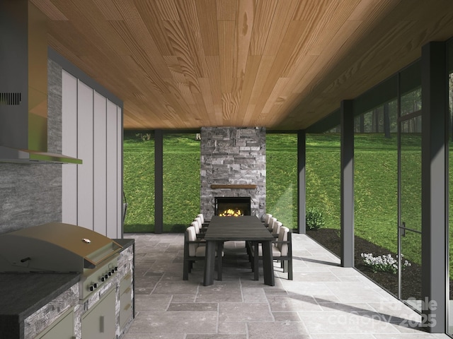 3 Bridgeway Dr Unit 38, Candler, NC 28715 - view of patio with an outdoor stone fireplace