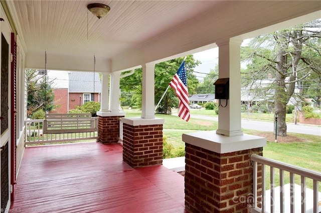 view of patio featuring covered porch