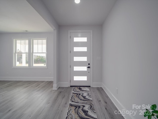 foyer featuring light wood-type flooring