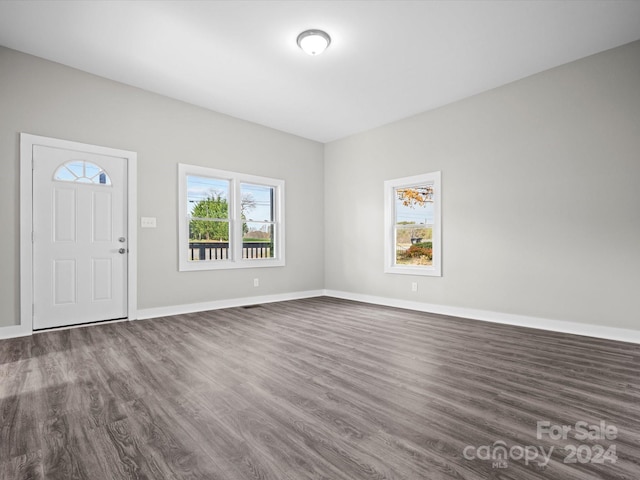 entryway with dark hardwood / wood-style floors