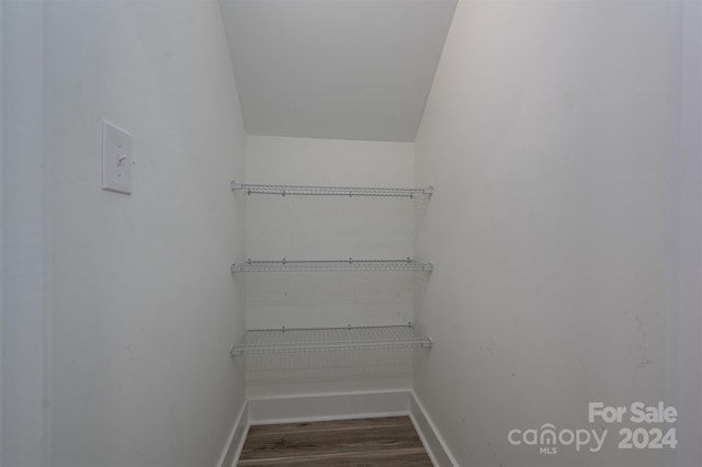 spacious closet with vaulted ceiling and hardwood / wood-style flooring