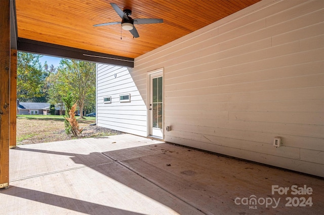 view of patio / terrace with ceiling fan