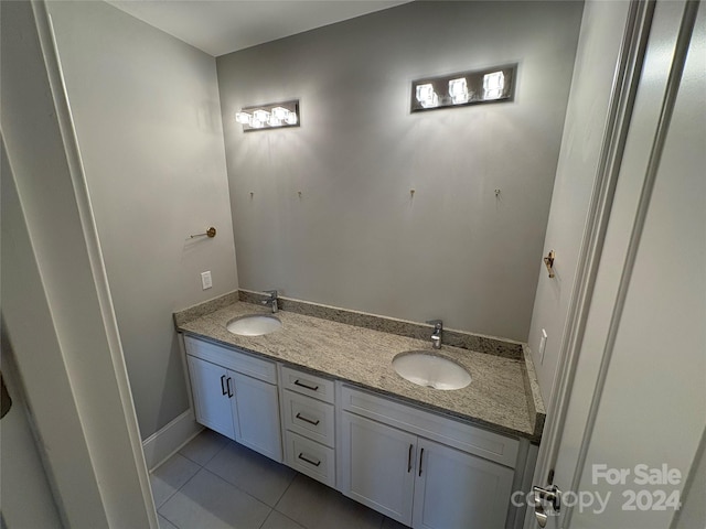 bathroom featuring vanity and tile patterned floors