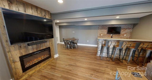 living room featuring light hardwood / wood-style floors