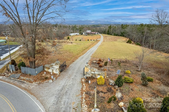 bird's eye view with a rural view