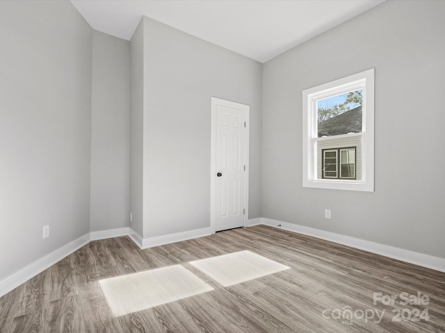 empty room featuring light wood-type flooring