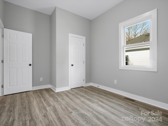 interior space with light hardwood / wood-style flooring