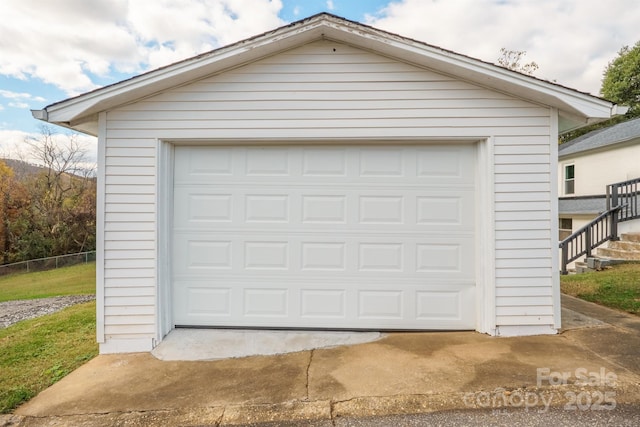 view of garage