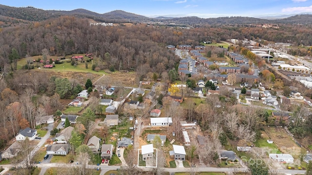 drone / aerial view with a mountain view