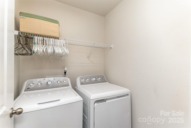 laundry area featuring independent washer and dryer