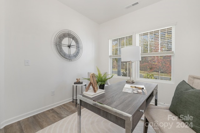 office featuring hardwood / wood-style floors