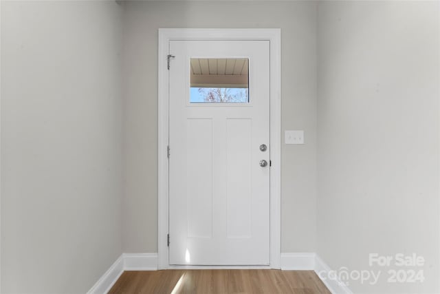 foyer entrance featuring hardwood / wood-style floors