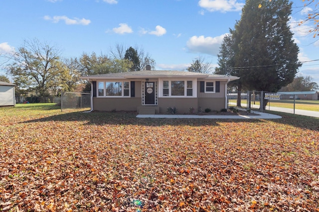 view of single story home