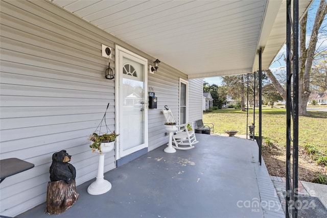 view of patio with a porch