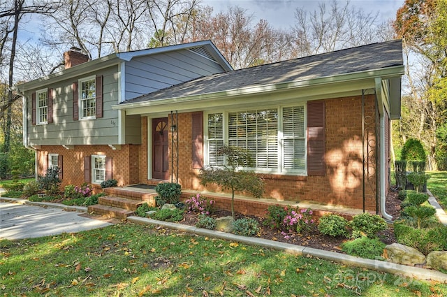 view of split level home