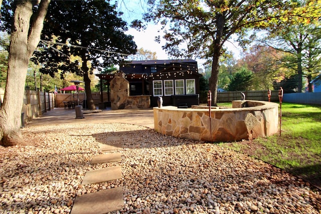 view of yard with a patio area