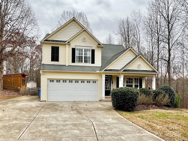 view of front of home featuring a garage