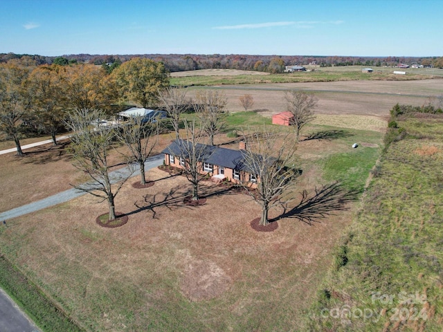 bird's eye view with a rural view