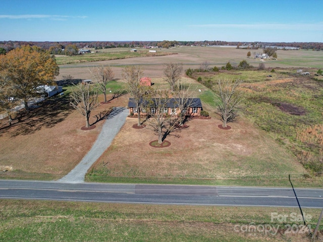 drone / aerial view with a rural view