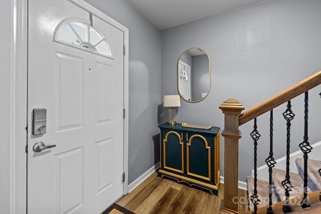 entrance foyer featuring hardwood / wood-style flooring