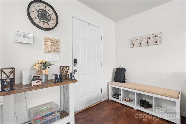 interior space featuring dark wood-type flooring