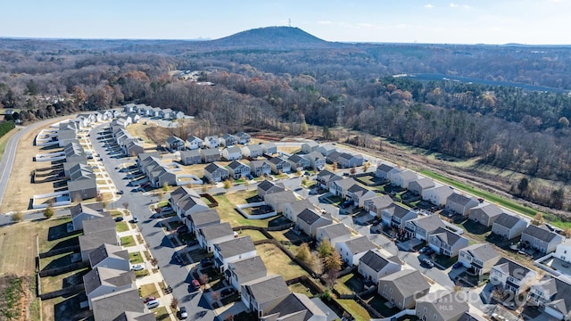 aerial view with a mountain view