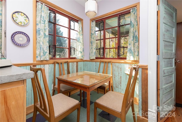 dining room with wood-type flooring