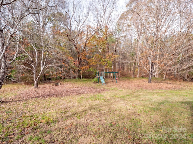 view of yard featuring a playground