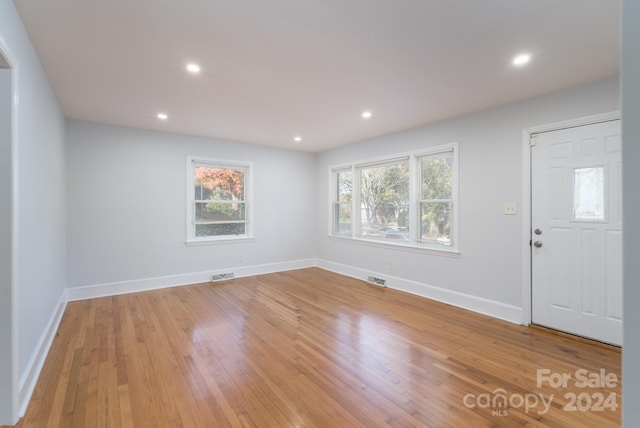 foyer entrance featuring light hardwood / wood-style flooring