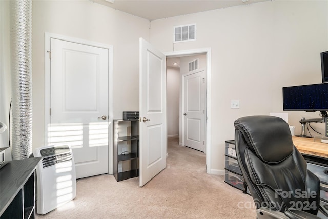 office featuring light colored carpet