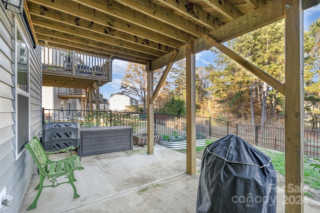 view of patio with a grill