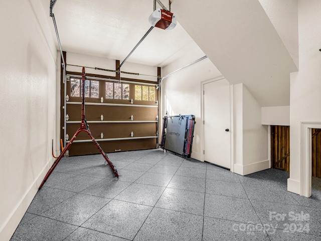 interior space featuring a garage door opener