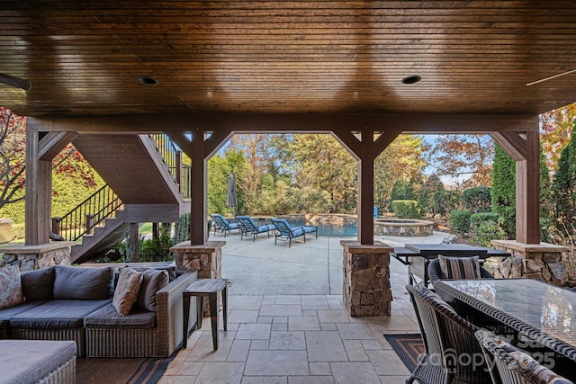 view of patio / terrace with an outdoor living space