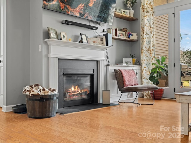 sitting room featuring hardwood / wood-style flooring