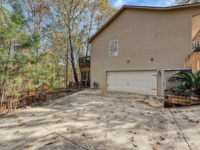 view of home's exterior with a garage