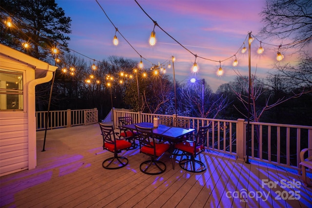 view of deck at dusk