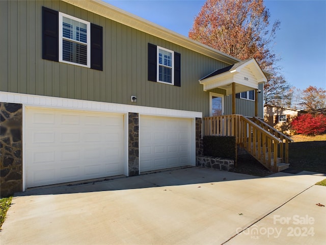 raised ranch with a garage