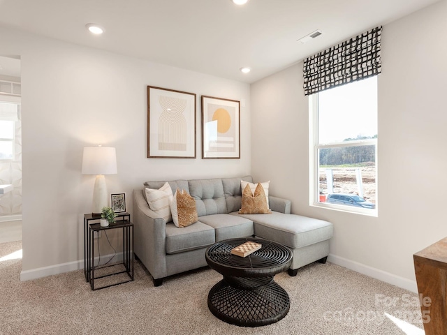 view of carpeted living room