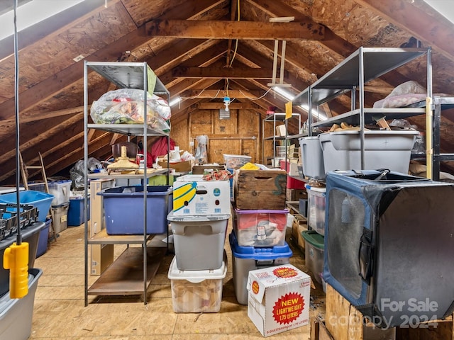 view of unfinished attic